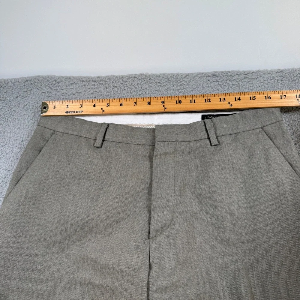 Banana‎ Republic Classic Fit Herringbone Dress Pants Mens 34x32 Taupe Gray Gray